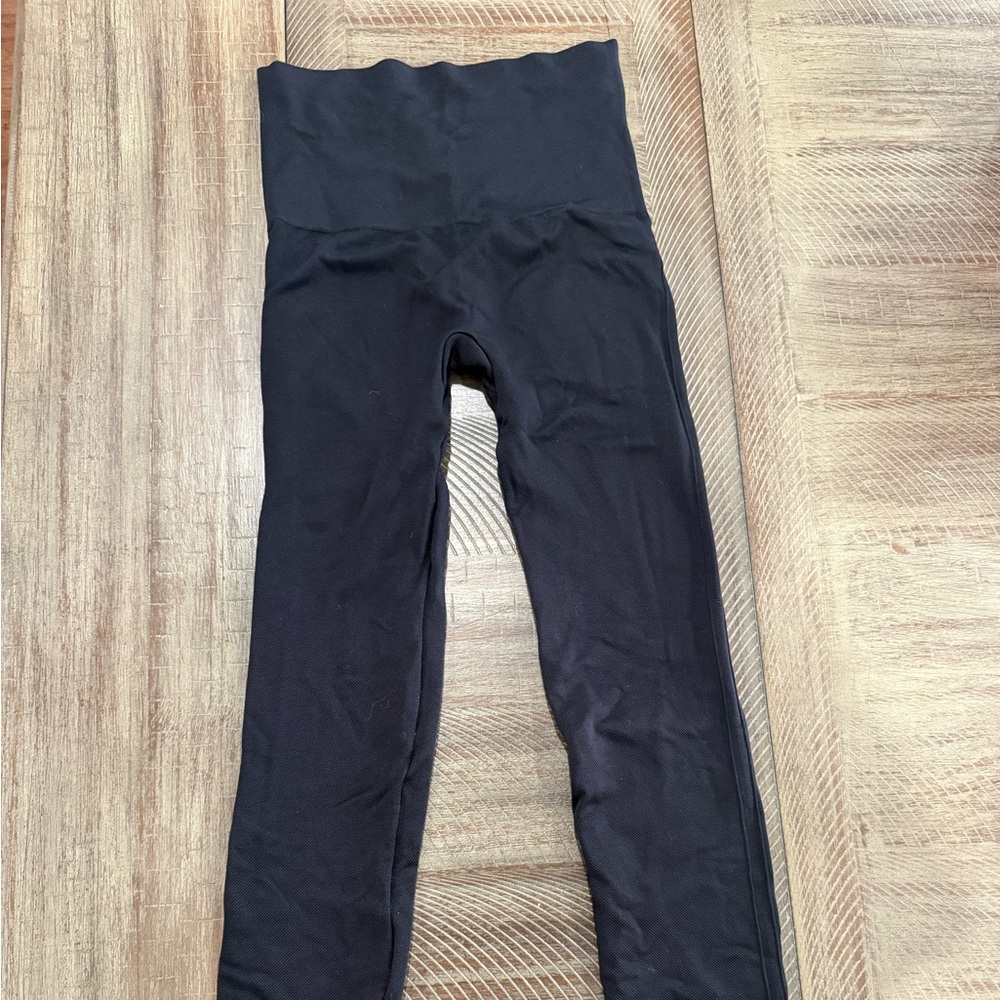 SPANX Black Ribbed Leggings